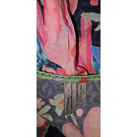 New Anthropologie BL-NK The Tatiana Kaftan Midi Dress $148 PLUS ONESIZE Blue - Picture 5 of 5